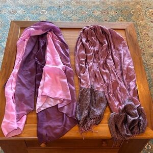 Purple and Pink Silk Scarves